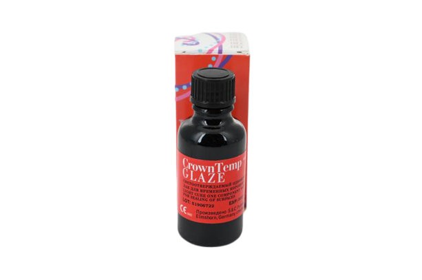 Изображение Лак CrownTemp Glaze однокомпонентный светоотверждаемый для временных коронок и мостов, 30мл 1 из 2