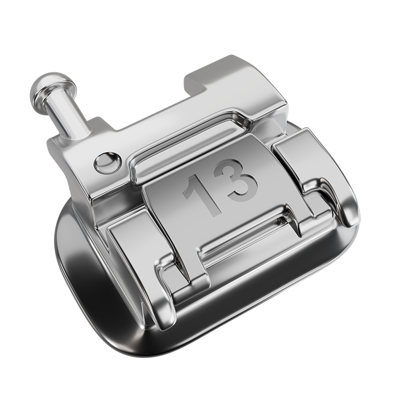 Изображение Брекеты металлические миниатюрные самолигирующиеся Self Ligating Mini MBT с крючками на 3,4,5, пассивные, 022, 20 шт. DTC SL32-24