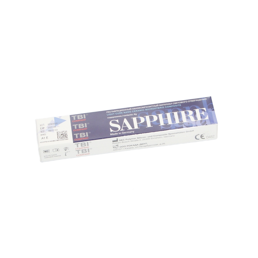 Изображение Sapphire N цвет А1E, светоотверждаемый нанокомпозит, шприц, 4гр 4 из 4