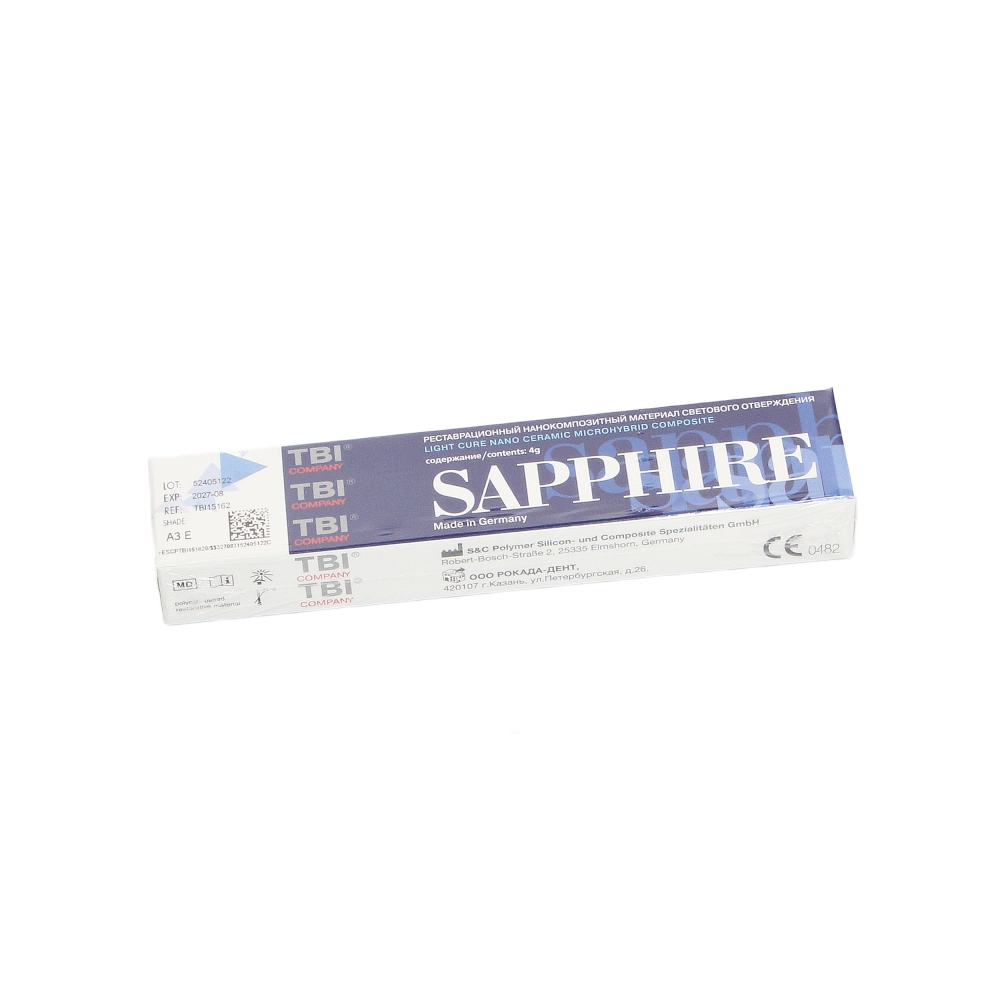 Изображение Sapphire N цвет A3E, нанокомпозит светоотверждаемый, шприц ,4гр 4 из 4