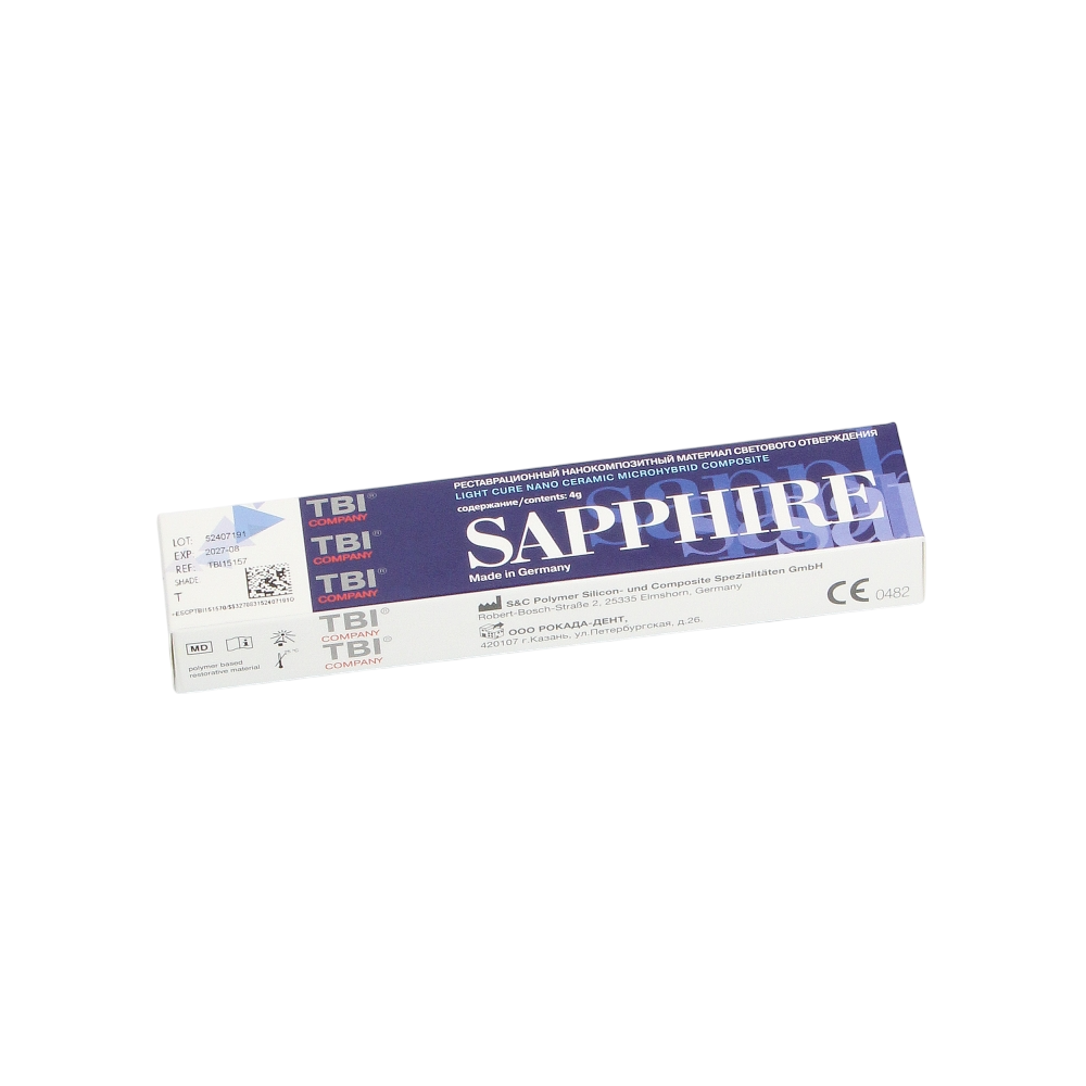 Изображение Sapphire N цвет T, нанокомпозит светоотверждаемый, шприц 4 гр 3 из 4