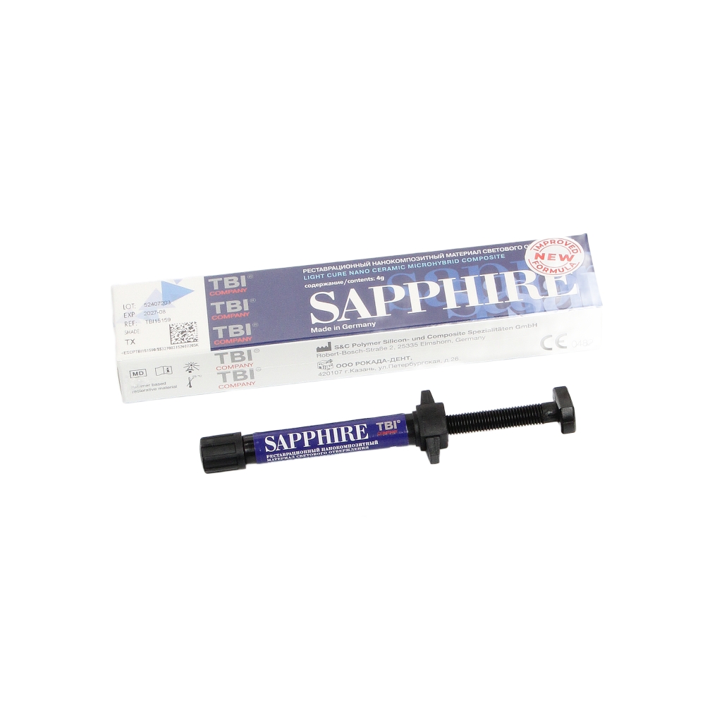 Изображение Sapphire N цвет TX, нанокомпозит светоотверждаемый, шприц 4 гр 3 из 4