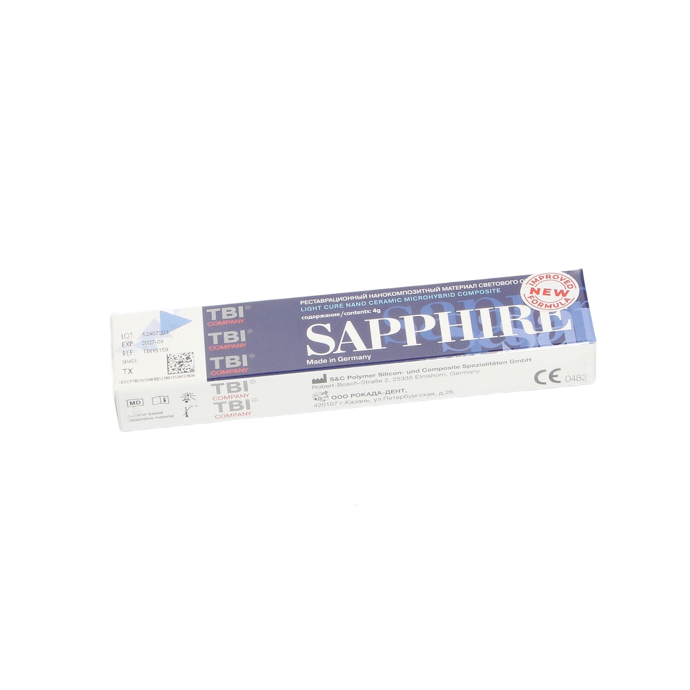 Изображение Sapphire N цвет TX, нанокомпозит светоотверждаемый, шприц 4 гр 4 из 4