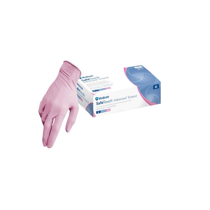Изображение Перчатки нитрил XS 50пар Safetouch Extented Pink Nitrile PF Medicom нестер неопудр полностью текстур. розовые диагностич однораз 1 из 1