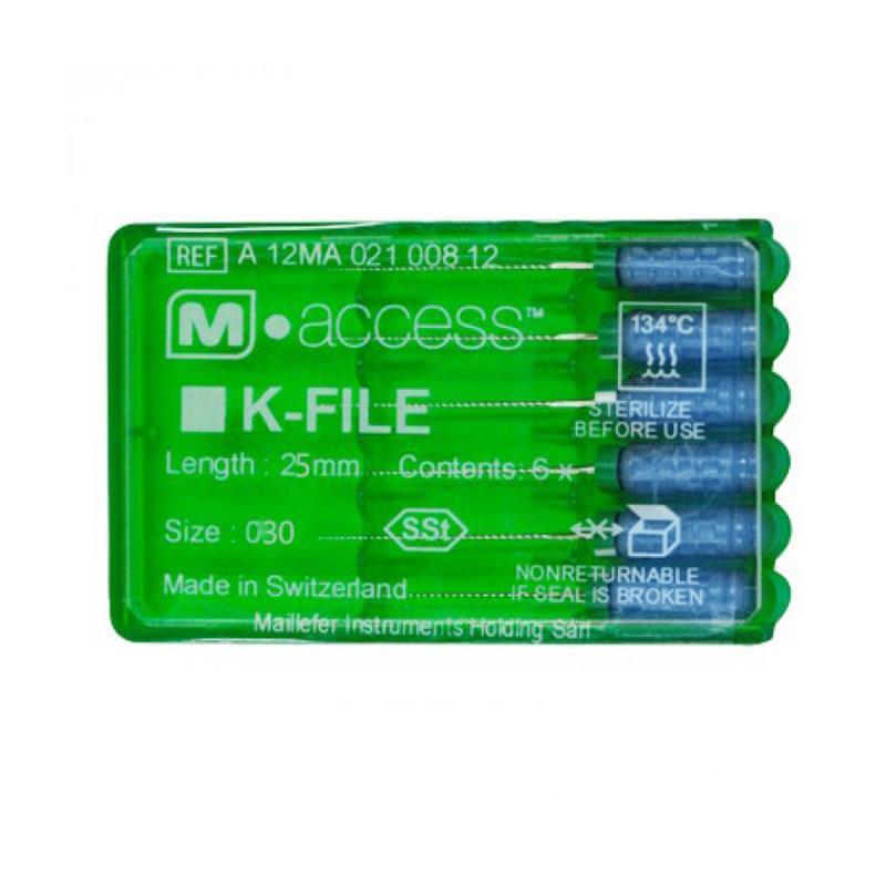 Изображение К-файлы / K-Files M-ACCESS 030/25мм 6шт Maillefer A12MA02503012 1 из 1