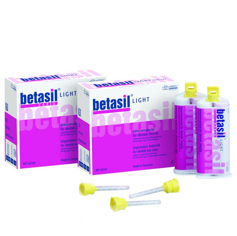 Изображение Betasil vario light, А-силиконовая слепочная масса, коррегирующий слой высокой текучести, 2х50мл 1 из 1