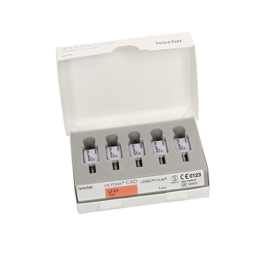 Изображение Заготовки IPS e.max Cad Cerec/InLab Blocks LT, цвет C1, размер С14, 5шт 4 из 5