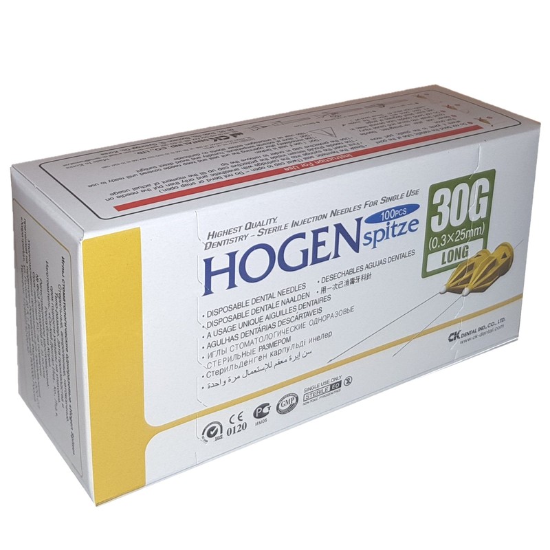 Изображение Иглы карпульные Hogen Spitze 30G 0,3х25мм, стерильные, одноразовые, 100шт