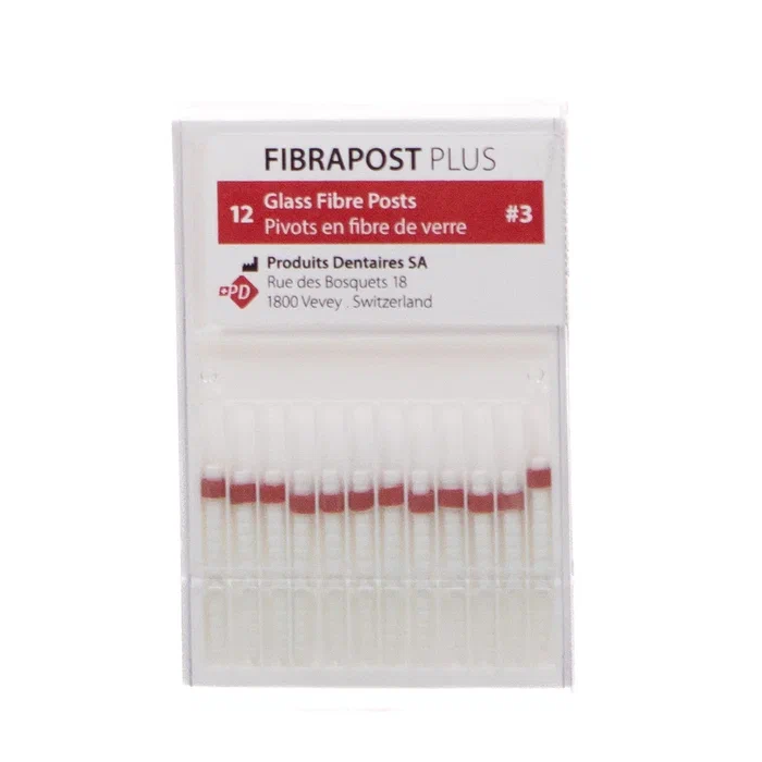 Изображение Штифты стекловолоконные Fibrapost Plus №3, красные, 12шт