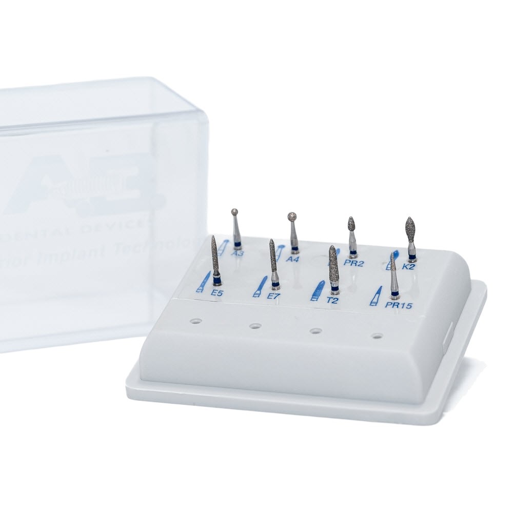 Изображение Набор боров для обточки циркониевых абатментов Zirconia Preparation Kit ABShine 1 из 2