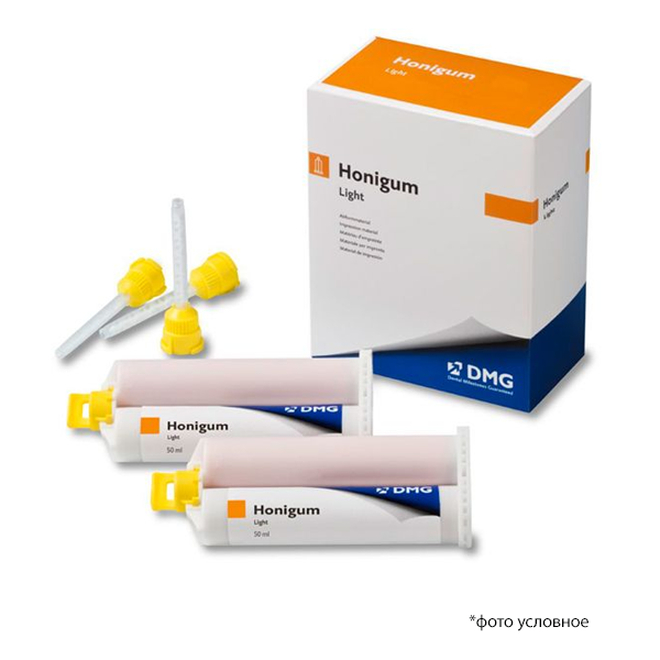 Изображение Honigum Light Fast Automix корректирующий слепочный материал, картридж 2х50мл + 24 насадки 1 из 1