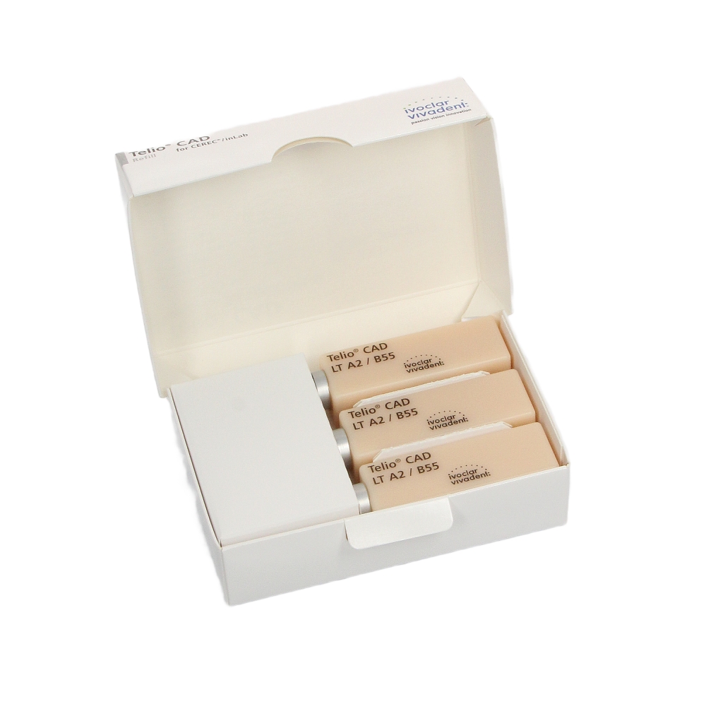 Изображение Заготовки Telio CAD CEREC/inLab LT цвет А2, размер B55, акриловые блоки, 3шт 2 из 2