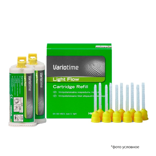 Изображение Variotime Light Flow коррегирующий материал, очень низкой вязкости, картридж 2х50мл +10шт.наконечники 1 из 1