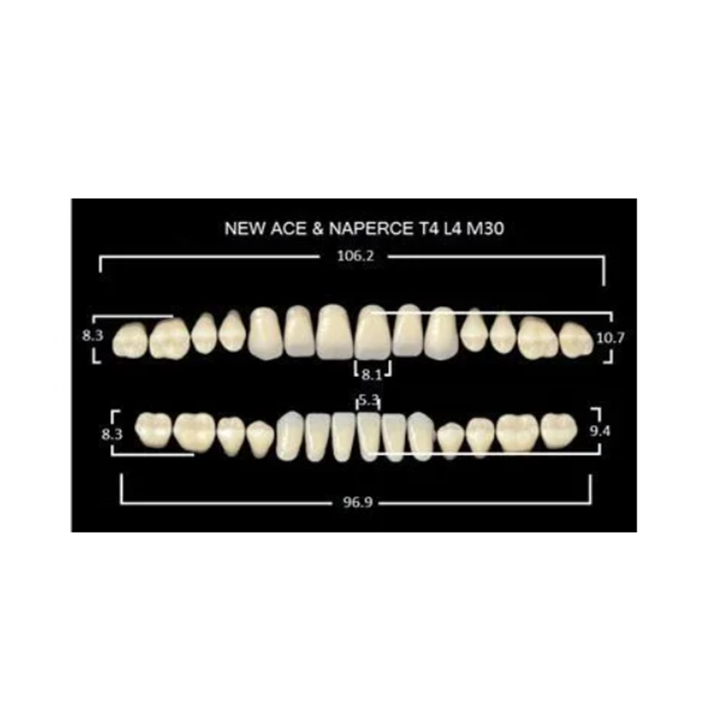 Изображение Зубы акриловые New Ace/Million, цвет A2, фасоны T4/L4/М30, боксы, 560 зубов 2 из 5