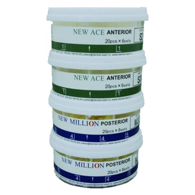 Изображение Зубы New Ace / Million A3/T5/L7/М32 20 гарнитуров в боксе 1 из 1